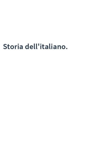 Storia dell'italiano.